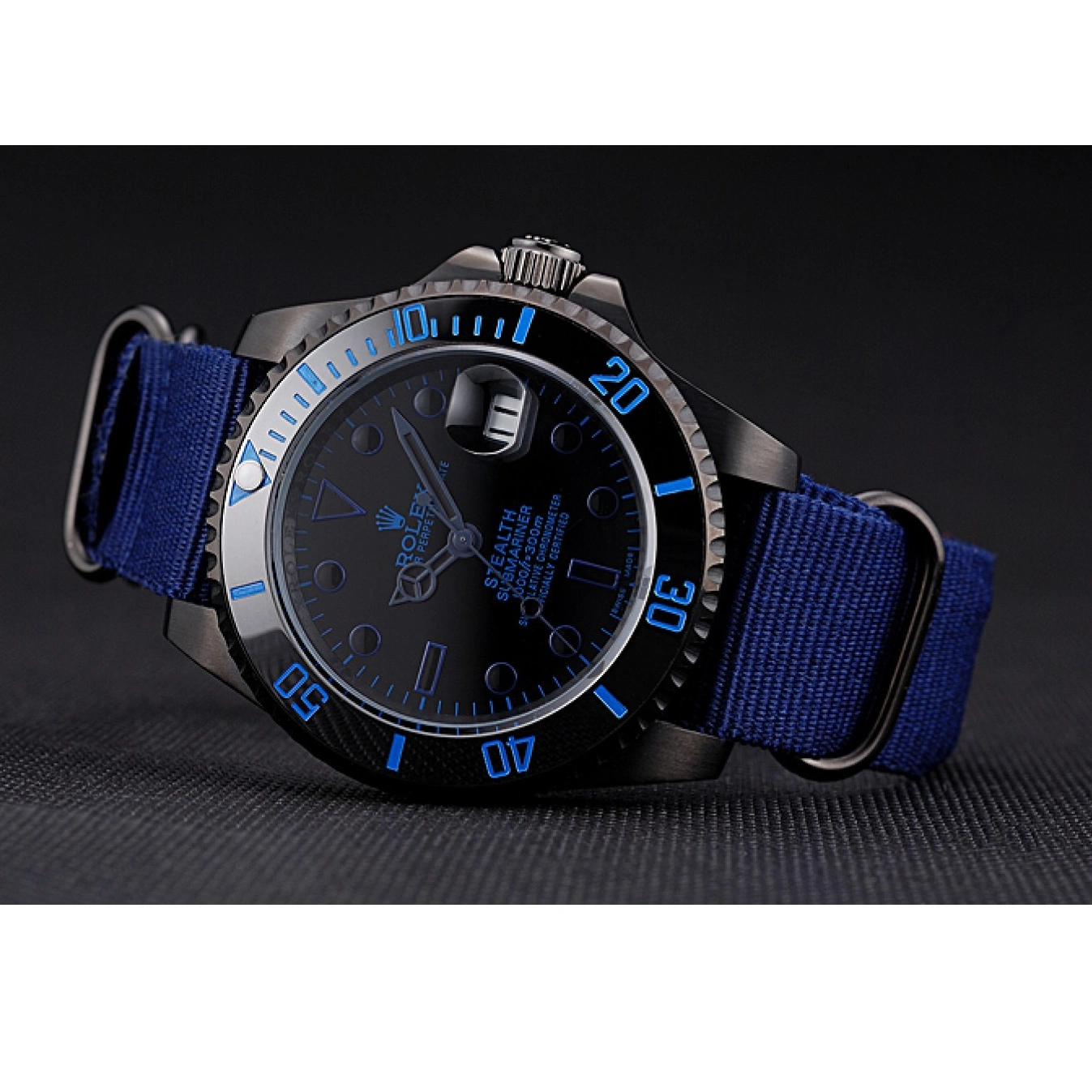 Good copy rolex watches Strap 622008 Blue Submariner Stealth Rolex Nylon 0802